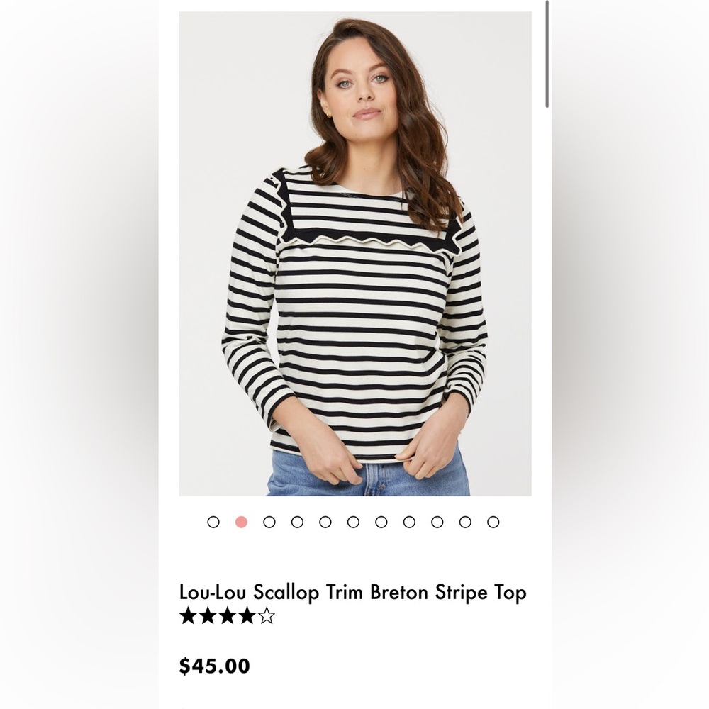 Lou-Lou Scallop Trim Breton Stripe Top